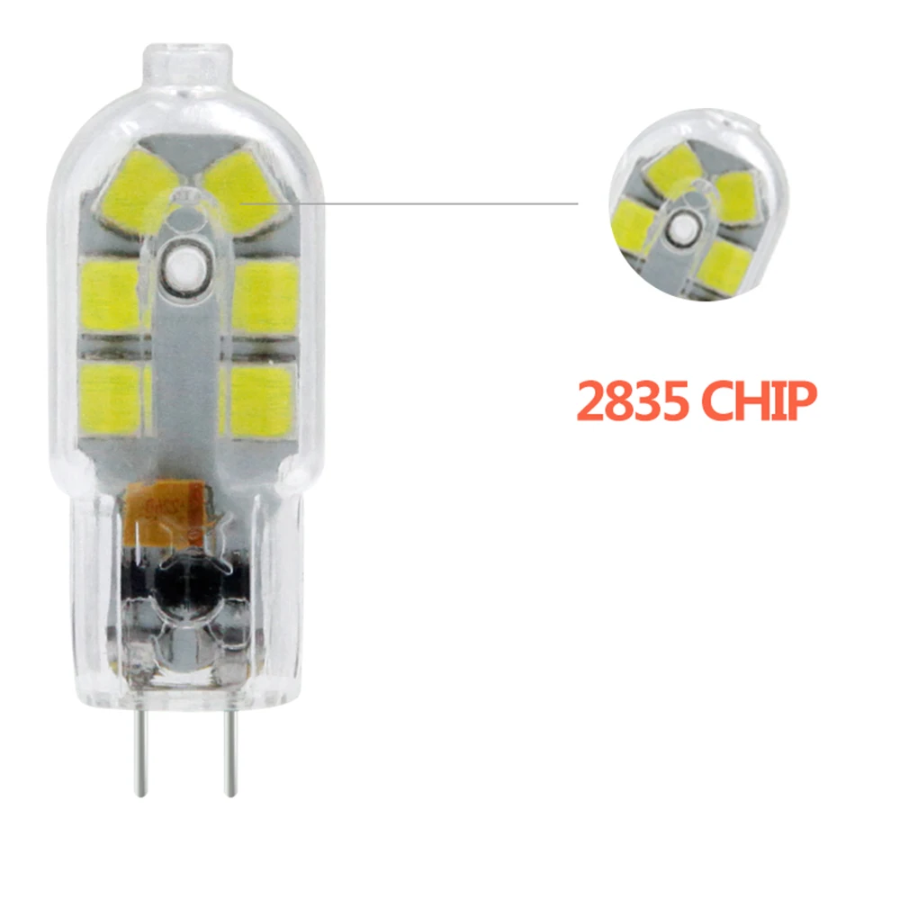 Светодиодная лампа G4 DC 12V/AC 220V 2W прозрачная/молочно белая люстра прожектор