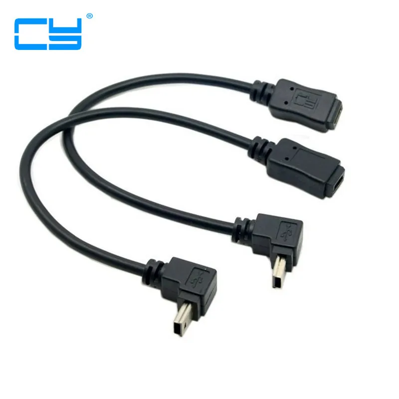 Удлинительный кабель Mini USB с 5 контактами углом 90 градусов вверх и вниз длина от 0 2