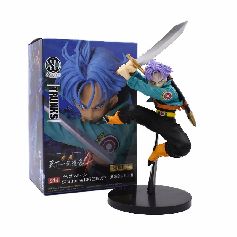 with box 3 стиля 15-24 см Dragon Ball Z BWFC Super Saiyan trunks Сон Гоку фигурка ПВХ фигурка модель драконьего мяча детские игрушки - Цвет: with box