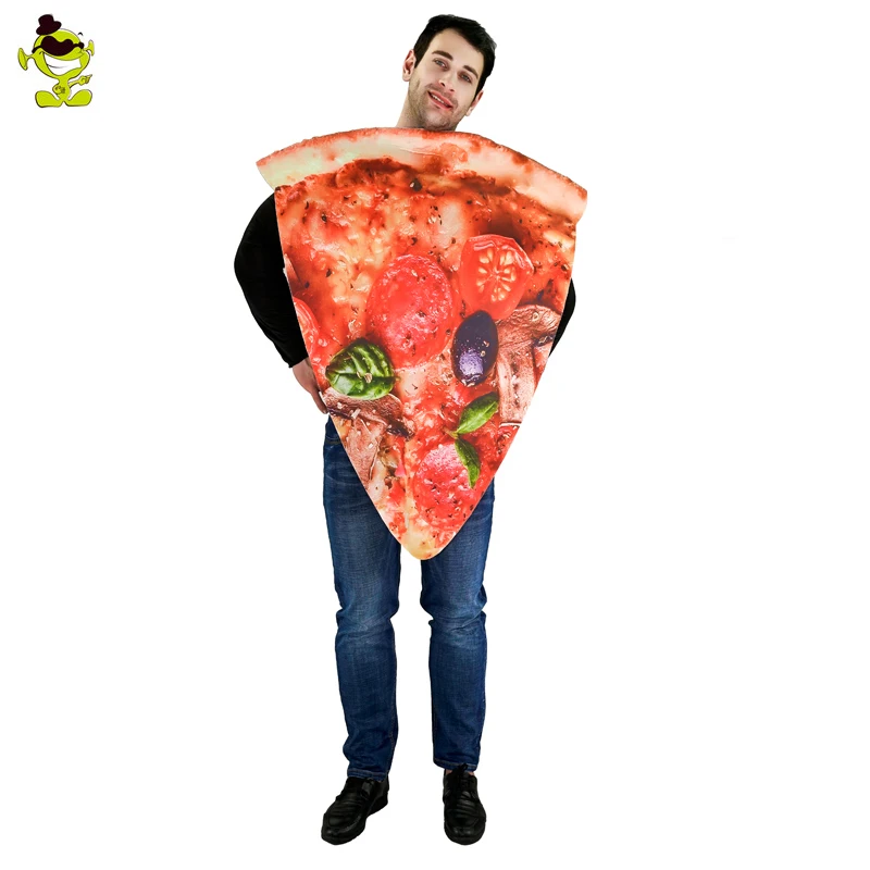 

New Adults Men Pizza Slice Costume Food Cartoon Funny Jumpsuit For Carnival Party Activities Cosplay Performance