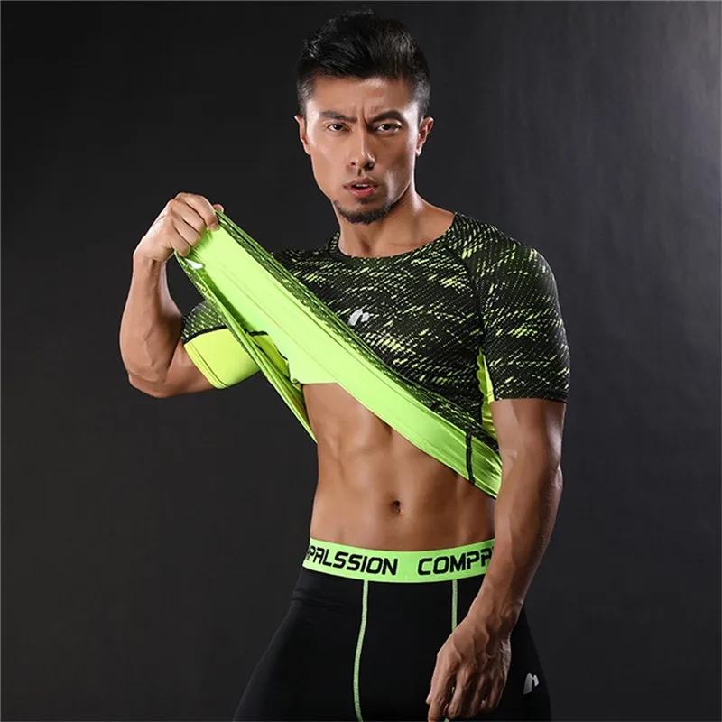 Спортивная мужская футболка для фитнеса Мужская бега спортзала Dri Fit базовый слой