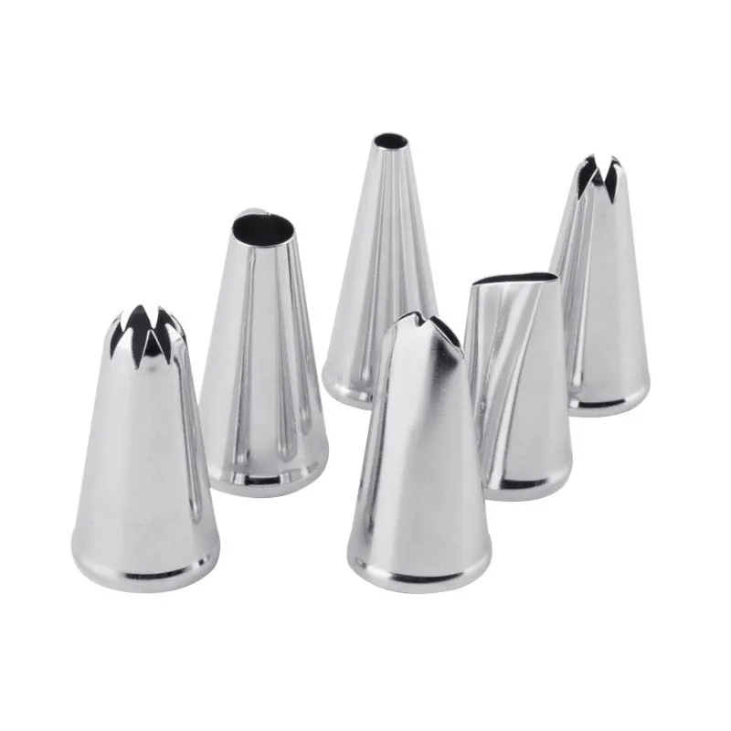 6 шт. кремовый из нержавеющей стали насадка варенья пирог печенье украшения рот