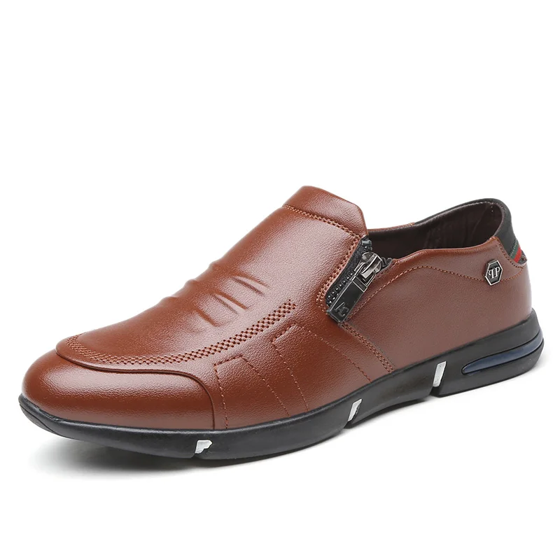 Italian Mens Shoes Casual Luxury Brand Autumn Men Loafers Split Leather Moccasins Comfy Slip On Boat sapato masculino Aux3 | Обувь