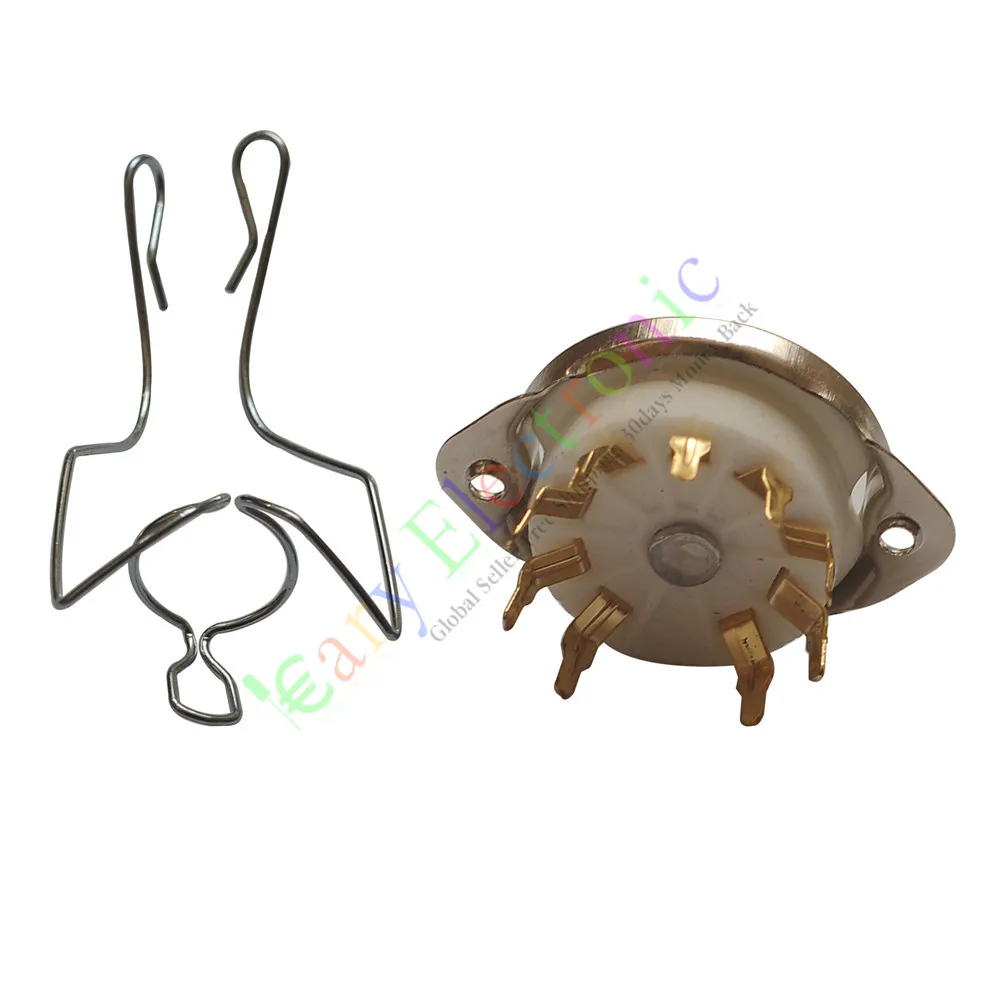 Опт и розница 50 шт. 9 pin Золотая керамическая трубчатая розетка с пружинными леса