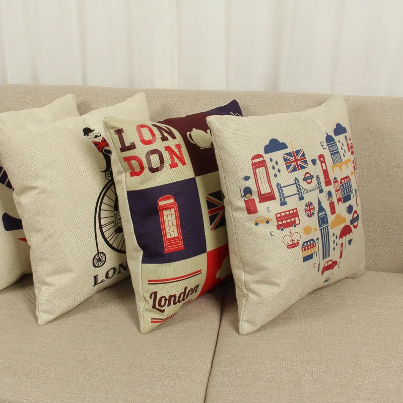 Краткое Англии Стиль для подушек из хлопка и льна декоративная наволочка