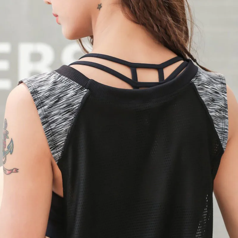 New Quick-Drying Polyester Women Yoga Vest Loose Thin Breathable Sexy Mesh Stretch Sleeveless Fitness Running Sportswear S/M/L | Спорт и