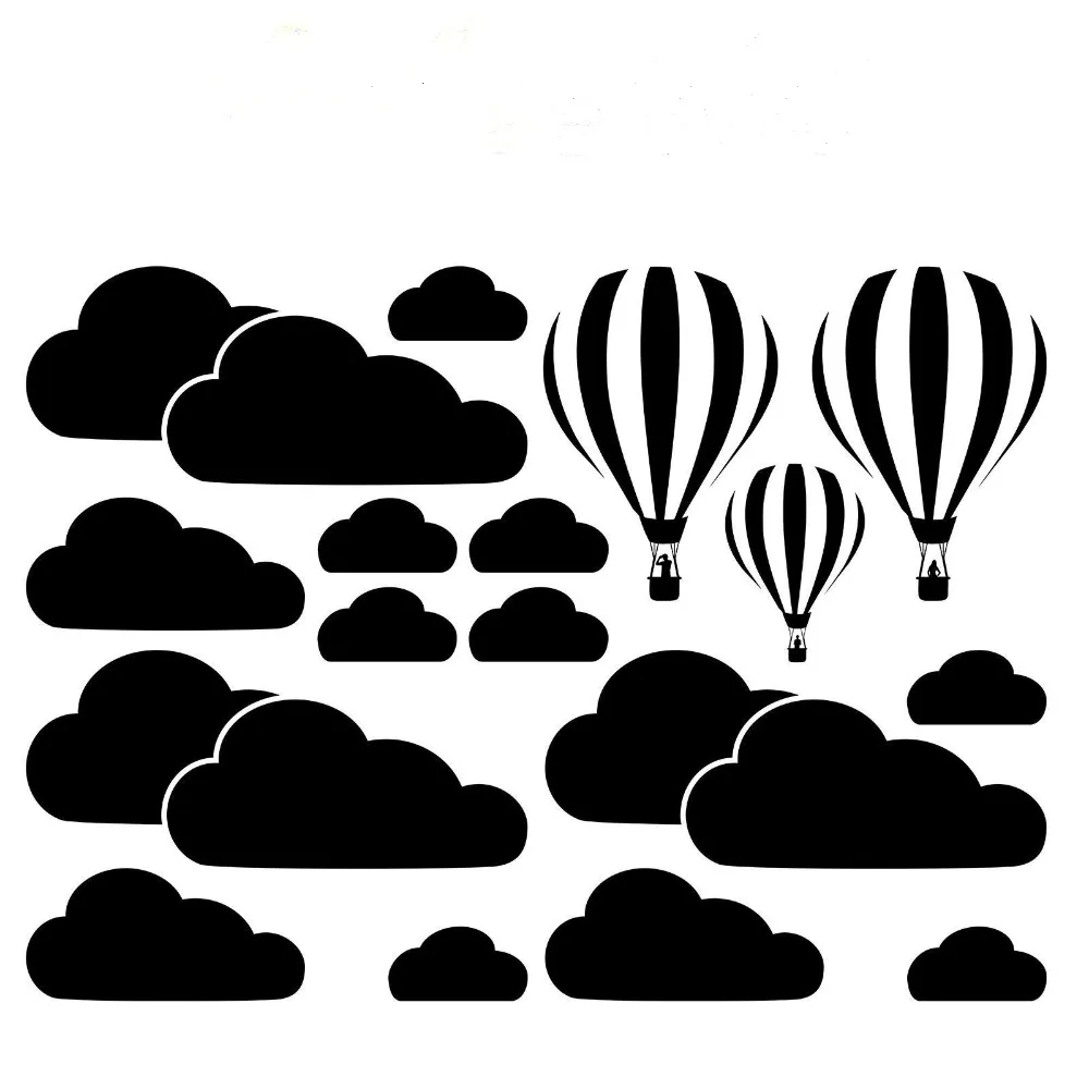 Новые Мультяшные настенные Стикеры с воздушным шаром и белыми облаками для
