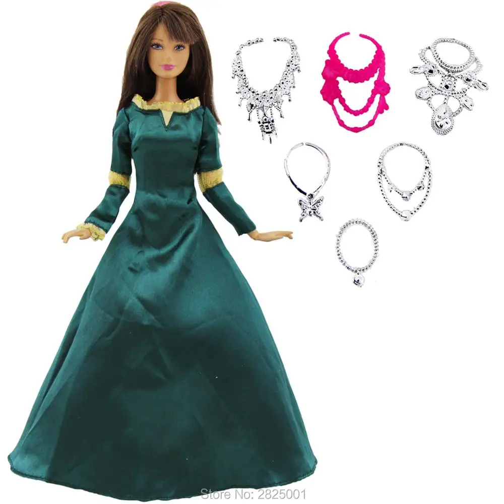 7 предметов = 1х Сказочный наряд копия смелое платье принцессы + случайные 6х