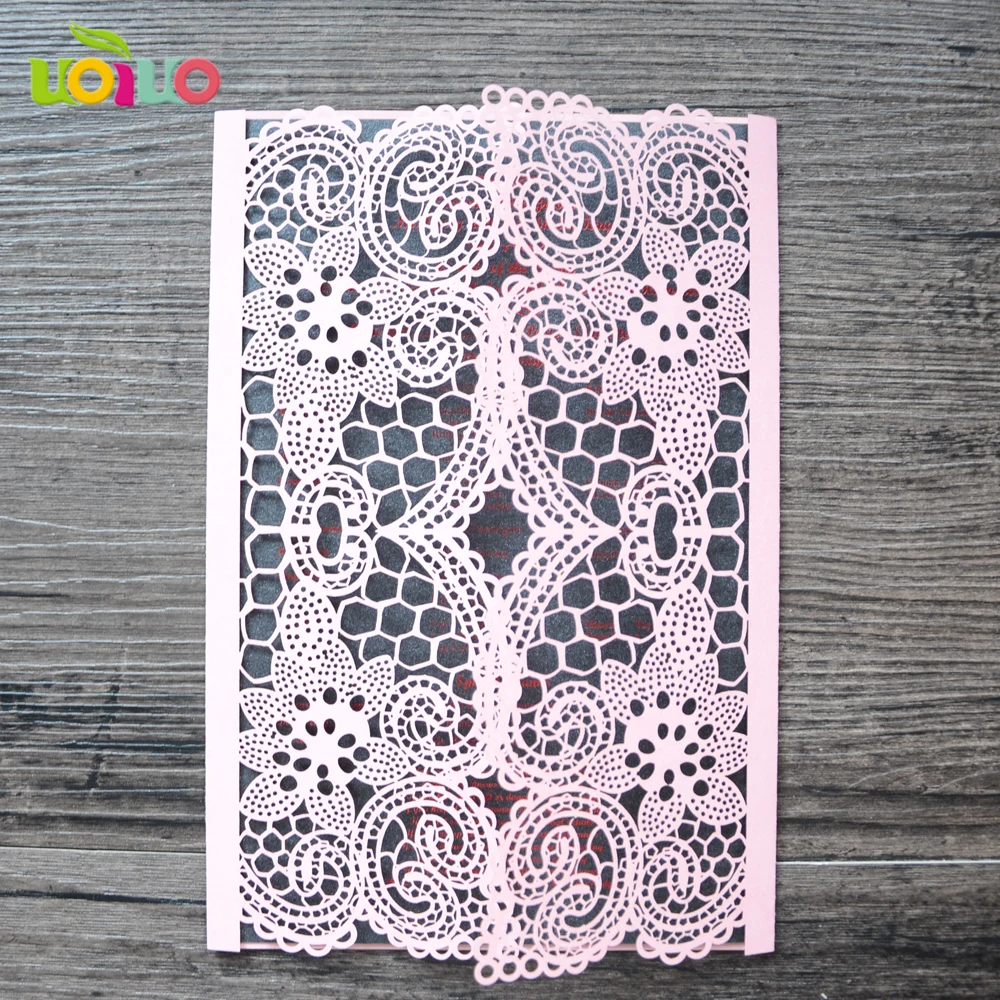 Милые белые кружевные свадебные украшения пригласительные открытки с конвертом