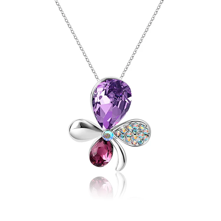 Jin is still new and fresh sweet Korean jewelry Clover pendant necklace version of the temperament female models | Украшения и
