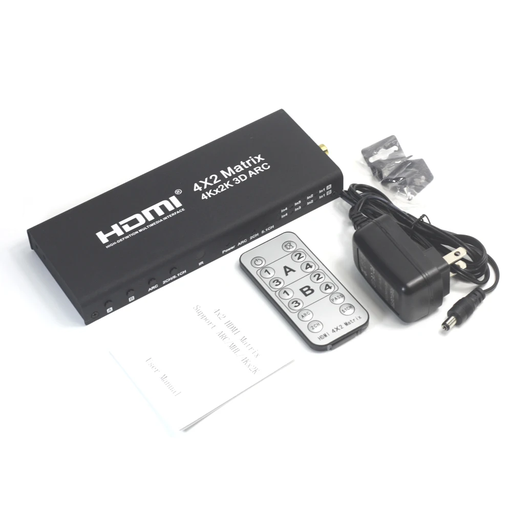 Коммутатор AIXXCO HDMI V1.4 Matrix 4X2 (от 4 до 2) сплиттер усилитель поддержка 4K * 2K 3D 1080P|hdmi
