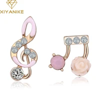 new music note stud earrings fashion accessories crystal rhinestone earrings jewelry women gift free shipping brincos xye520