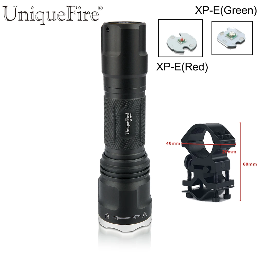 UniqueFire 1507 XPE фонарик 3 режима Водонепроницаемый мини лампа Факел + ScopeMount дизайн для