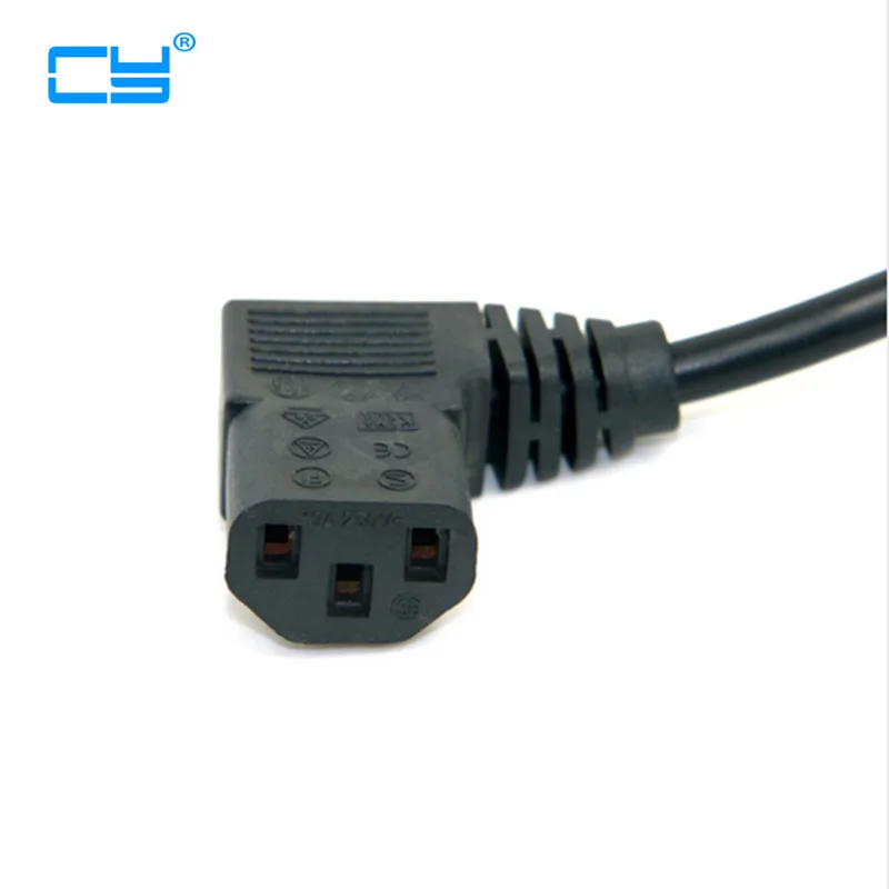 Европейская вилка ЕС плоский Nema 5 15P к IEC C13 левый Ang светодиодный шнур питания для