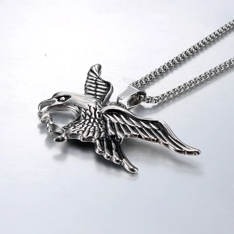 Цзин Цзян ожерелье из нержавеющей стали цвета животных Орел моды ретро колье с