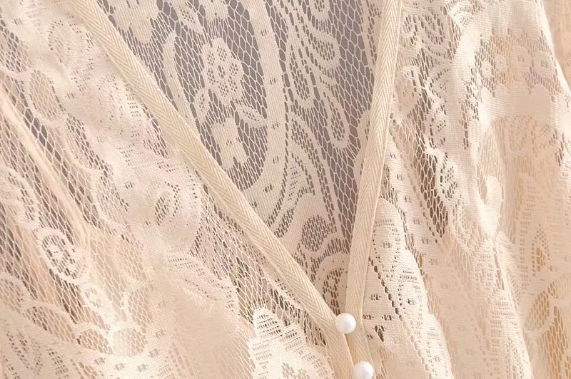 Jastie винтажное цветочное вязаное кружевное платье Boho Flowy Midi платья платье с v-образным вырезом на пуговицах с коротким рукавом женское платье платья с подкладкой