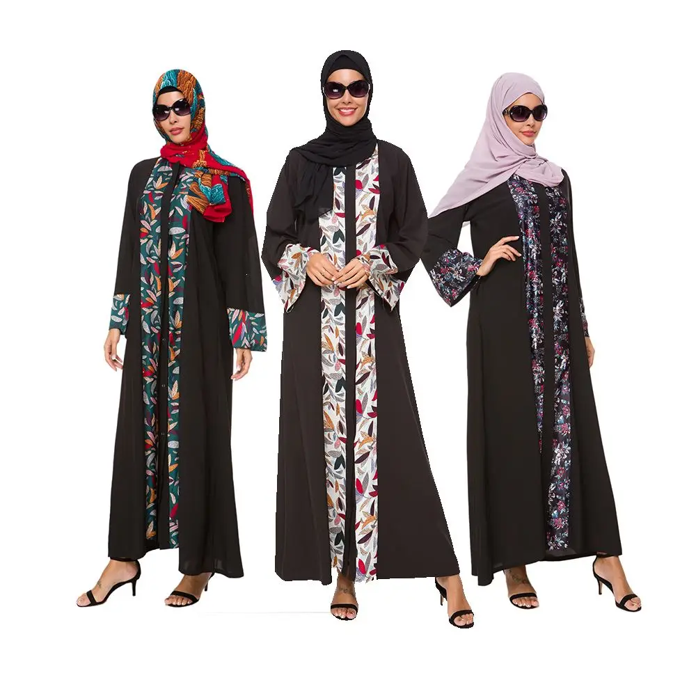 Элегантное платье-макси с мусульманским принтом, абайя, длинный кардиган, длинное платье, платья, кимоно, юид, Рамадан, кафтан, мусульманская...