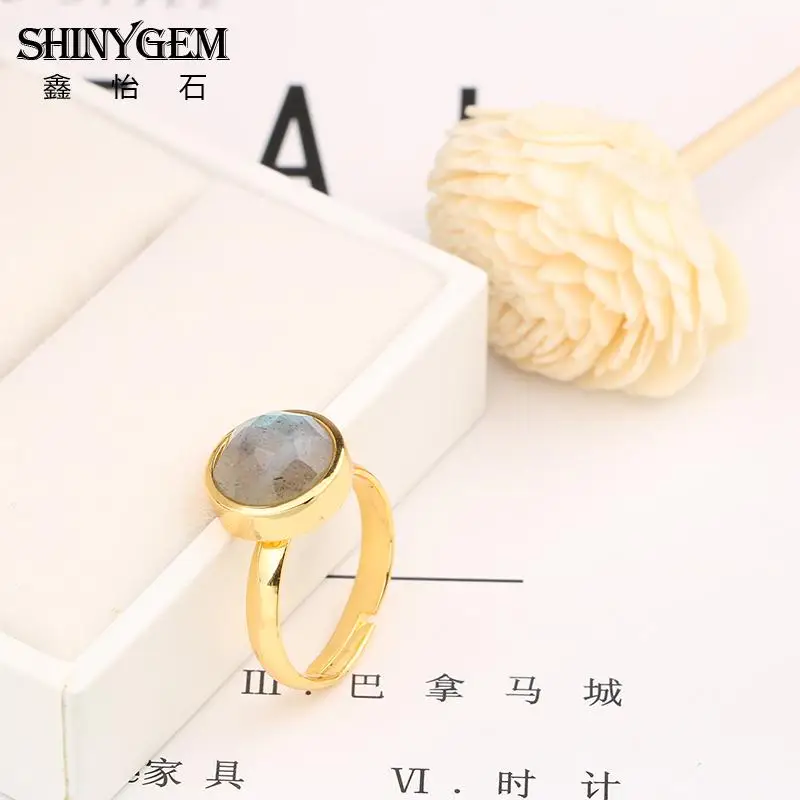 ShinyGem 10 мм позолоченные Регулируемые винтажные бриллиантовые серые драгоценные