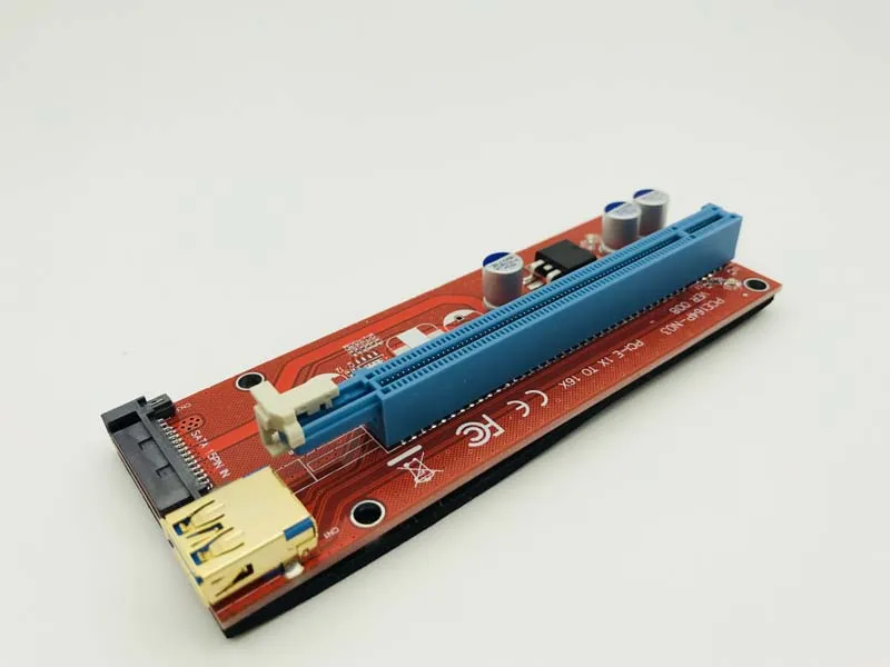 10 шт. 008 красная плата 3 светодиодных PCI Express Riser Card E 1x к 16x расширитель адаптер карта