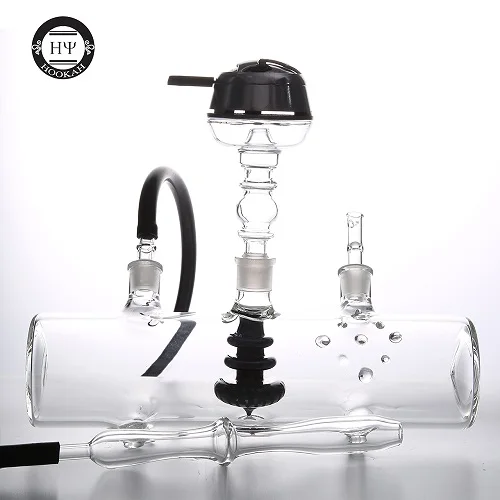 Black with holder 80 мм Диаметр бака MP5 стеклянный кальян с цветным стеклом черный синий внутренний фильтр кальяна водопровод толстое стекло chicha - Цвет: Black with holder