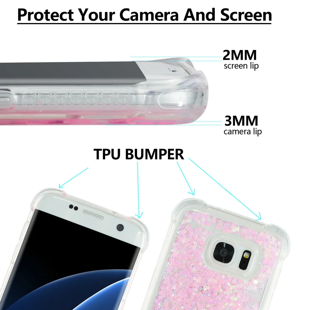 Мягкий чехол-бампер из ТПУ для Samsung Galaxy S7 Edge SM-G935F SM-G935FD Блестящий динамический
