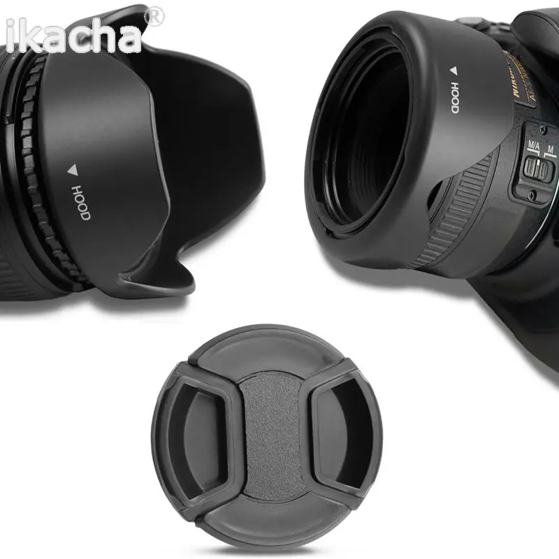 New 52mm Reversible Petal Flower Lens Hood + 52mm Lens Cap For Nikon D7000 D5200 D5100 D3200 D3100 DSLR Camera