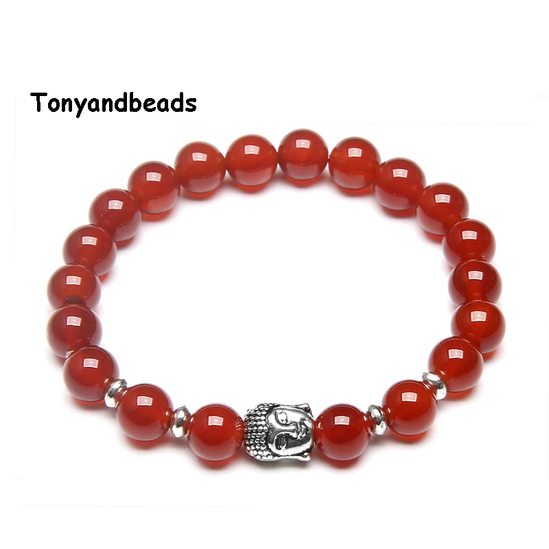 Бусы из натурального камня браслет Под Старину Серебряные буддийские Браслеты &