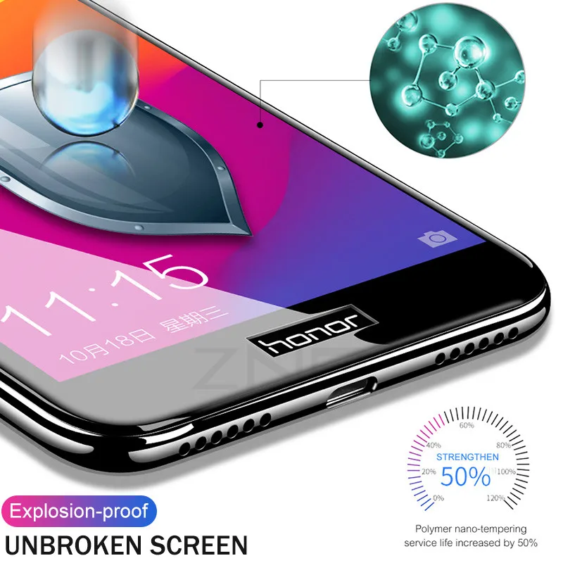 ZNP 2 шт 15D закаленное стекло для huawei Y6 Y7 Prime Y5 7a pro Полное покрытие Защита экрана для Honor 7C Pro 7A Y7 стеклянная пленка