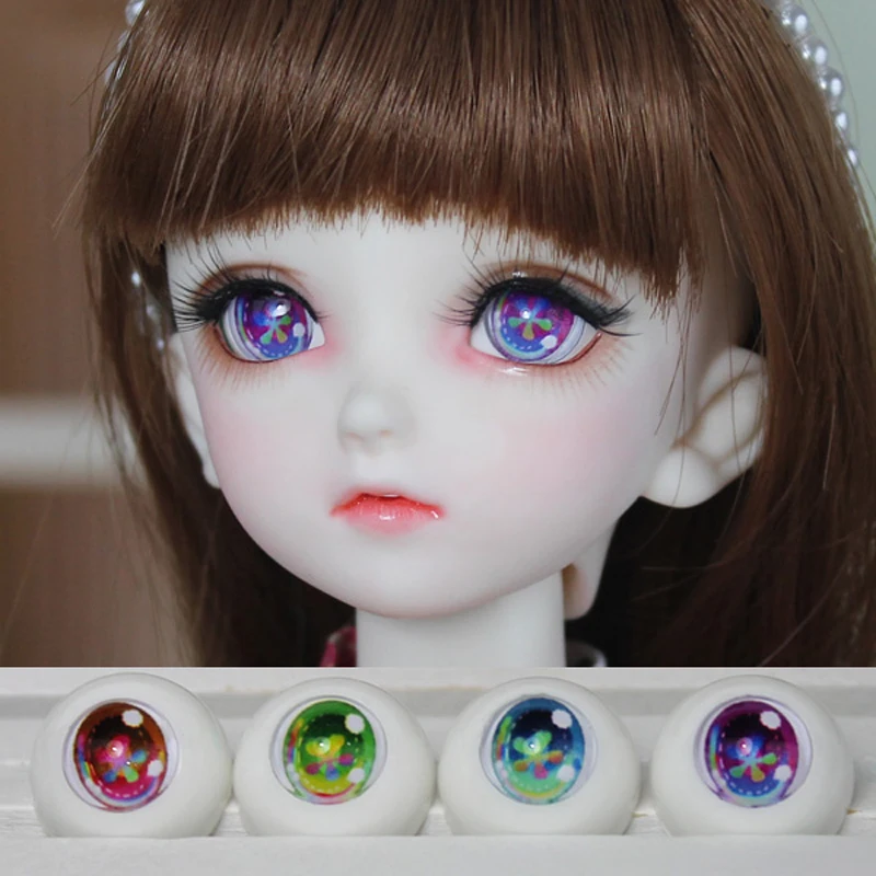 4 вида цветов 1 пара 14 мм 16 18 акриловые глаза для кукол SD 1/6 1/4 1/3 BJD Eyes кукла