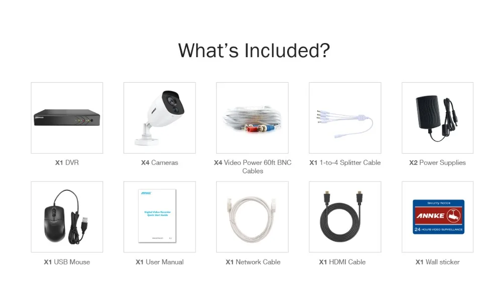 ANNKE 8CH 2MP CCTV камера системы 3MP 5в1 H.265+ DVR с 1080P HD Всепогодная пуленепробиваемая камера s для домашнего видеонаблюдения