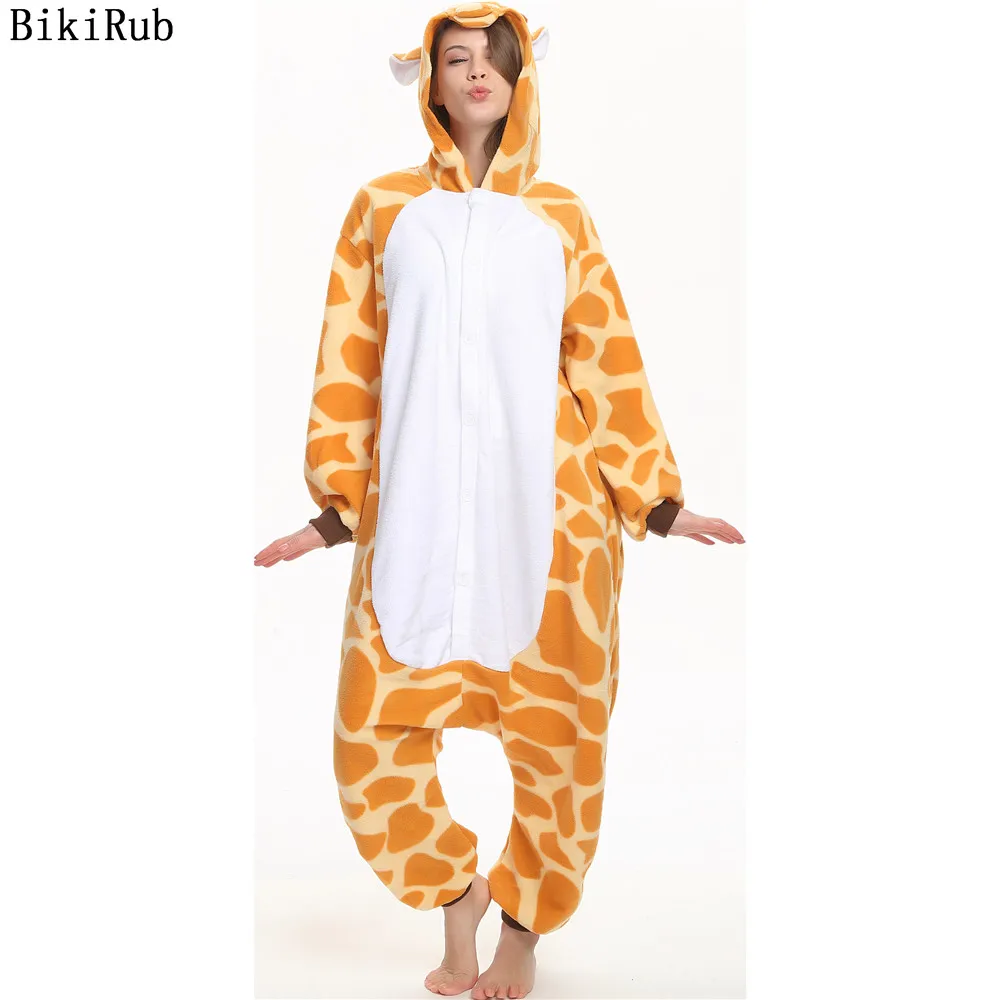 Милые костюмы с изображением жирафа 2019 Свободный комбинезон унисекс для