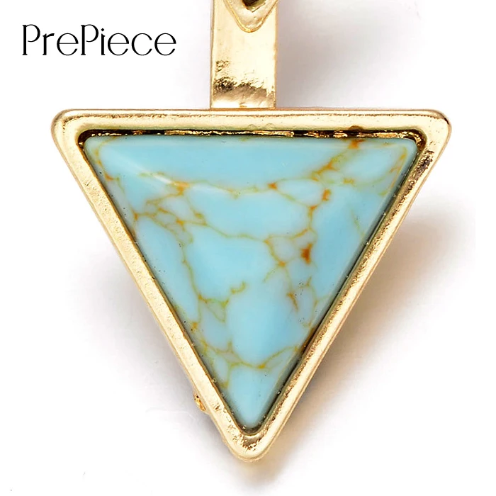 PrePiece Brand Design Triangle Shaped Gold Color Stone Drop Earrings 2017 Newest Ethnic Fashion Jewelry for Women Brincos PE0270 | Украшения
