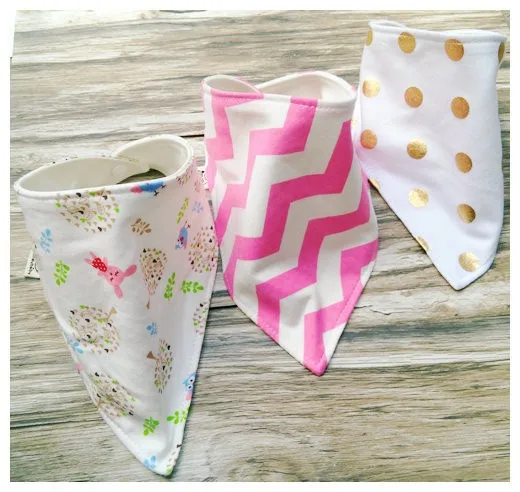 Нагрудники детские хлопковые в горошек 3 шт. | Детская одежда и обувь