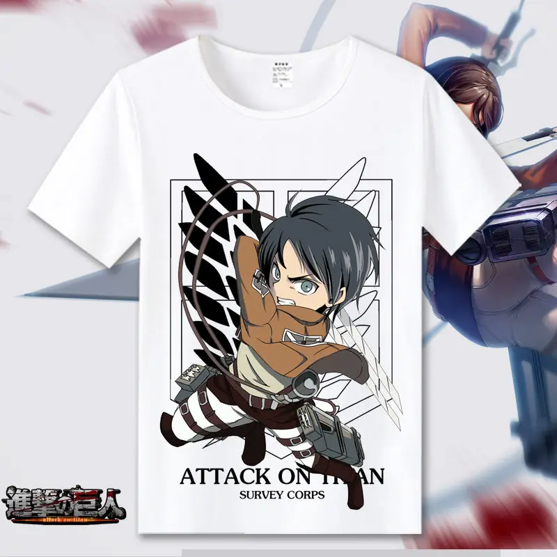 Attack on Titan Cosplay T Shirt Scout Regiment Summet T-Shirt Shingeki no Kyojin Recon Corps Top Tee Halloween Cosplay Costume - Цвет: 21