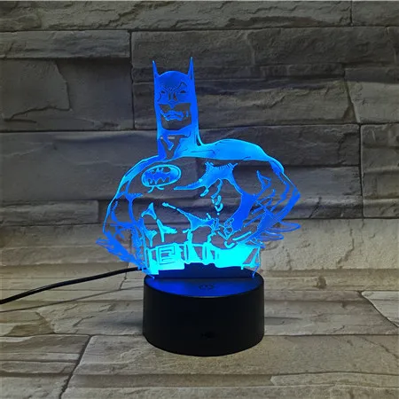 3D-113 мультфильм фигурка Бэтмен 3D лава лампа Хэллоуин 7 цветов Изменение светодиодный ночник настроение Декор подарок спальня настольная лампа