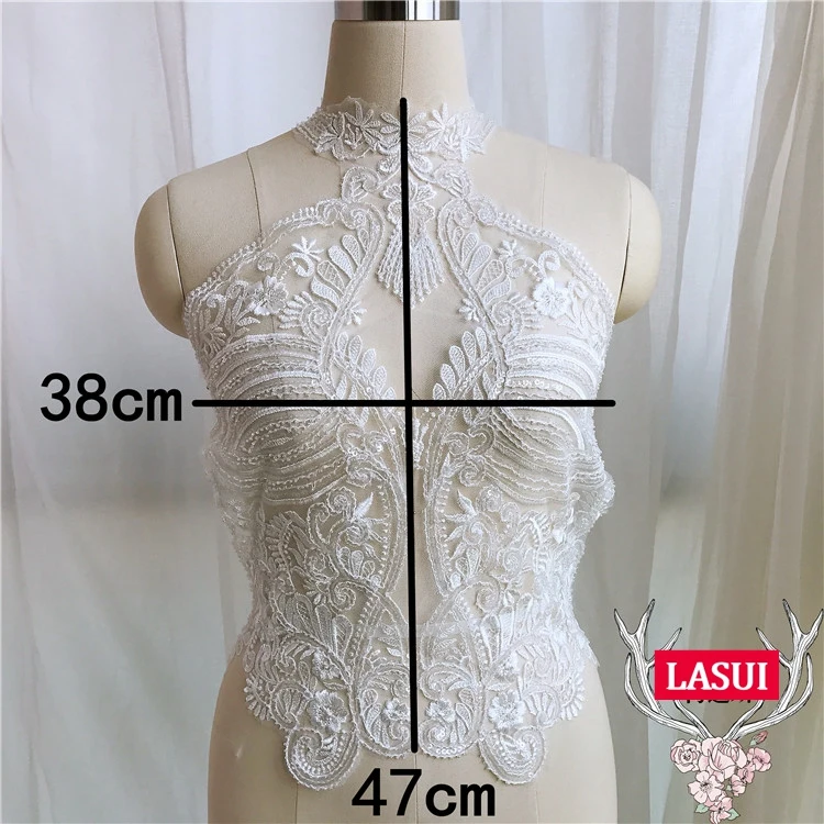 Роскошный белый небольшой жемчуг LASUI 38*47 см + вышивка блестками шнур с цветами