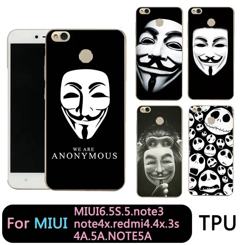 kuQMSWEI Phone Case For Mi 6 5 5s note3 Redmi note4x 4x 3s 4a 5a note5a TPU Soft Mask Face Smeil Cover Free shipping |