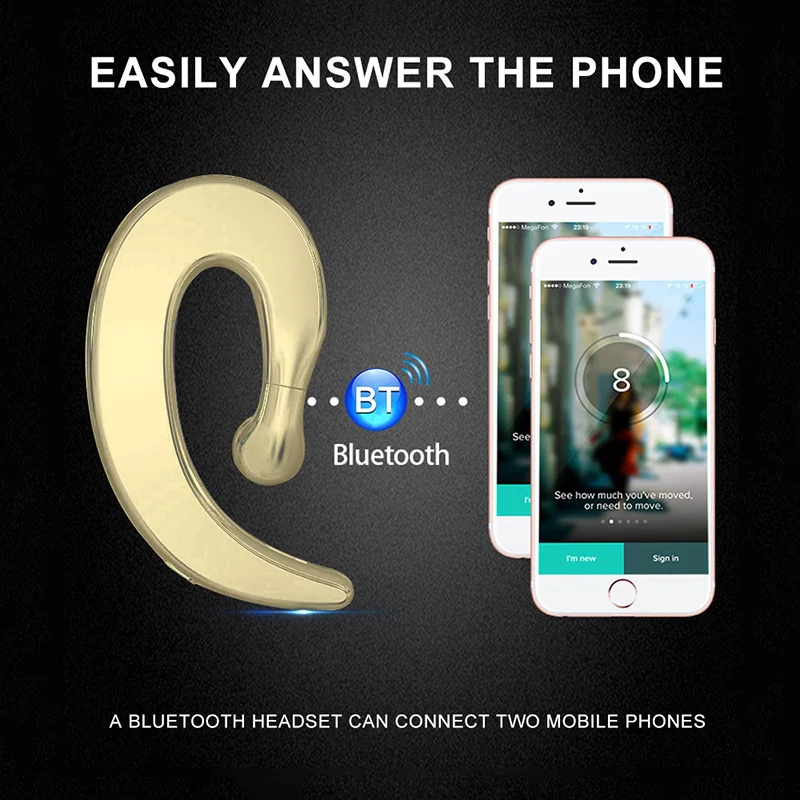 Спортивная Bluetooth гарнитура с костной проводимостью Беспроводные стереонаушники