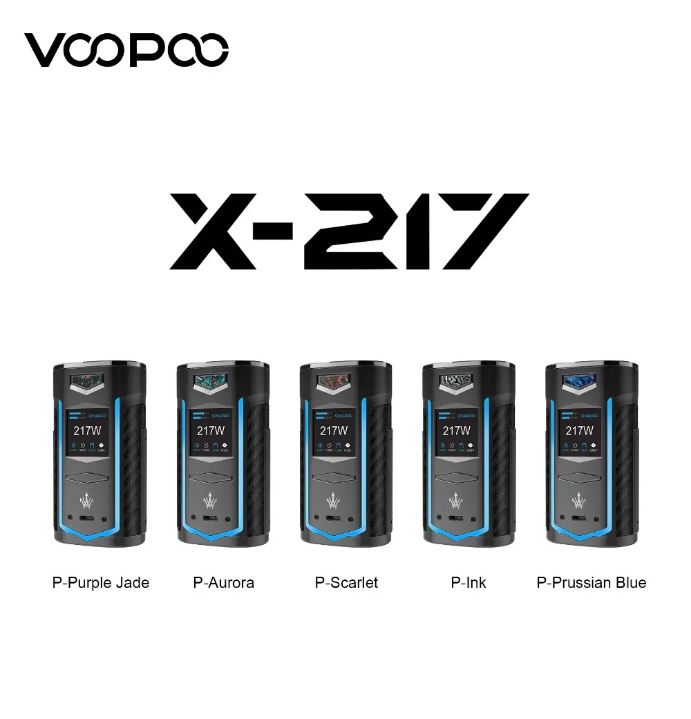 Оригинальный бокс мод VOOPOO X217 W US GENE Chip работающий от аккумулятора 18650 20700 21700