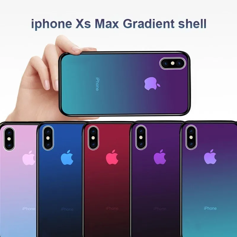 Роскошный брендовый чехол для Iphone 7 XS Max XR 6S 8 6 Plus градиентная закаленная задняя