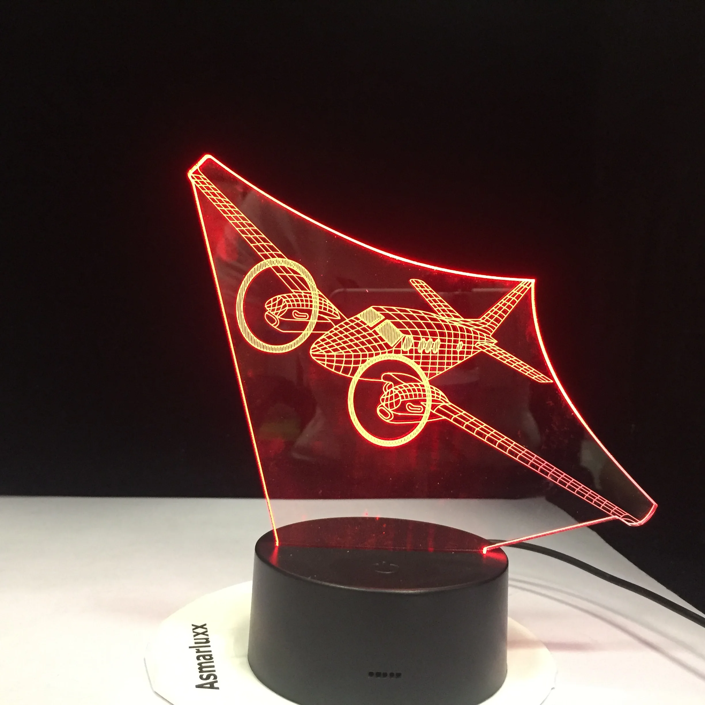 3D Led домашний декор 7 видов цветов Изменение вертолета моделирование настольная