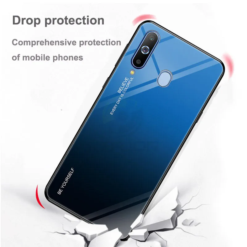 Keajor чехол для samsung Galaxy A40 A60 A70 чехол Роскошный градиентный закаленное стекло Жесткий чехол для samsung A 40 60 70 чехол Hoesje