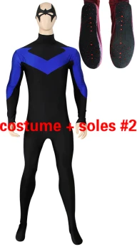 suit with new soles BERMANWIN высокого качества на заказ Робин член Грейсон костюм найтвинга костюм супергероя из спандекса Хэллоуин Косплей Костюм - Цвет: suit with new soles
