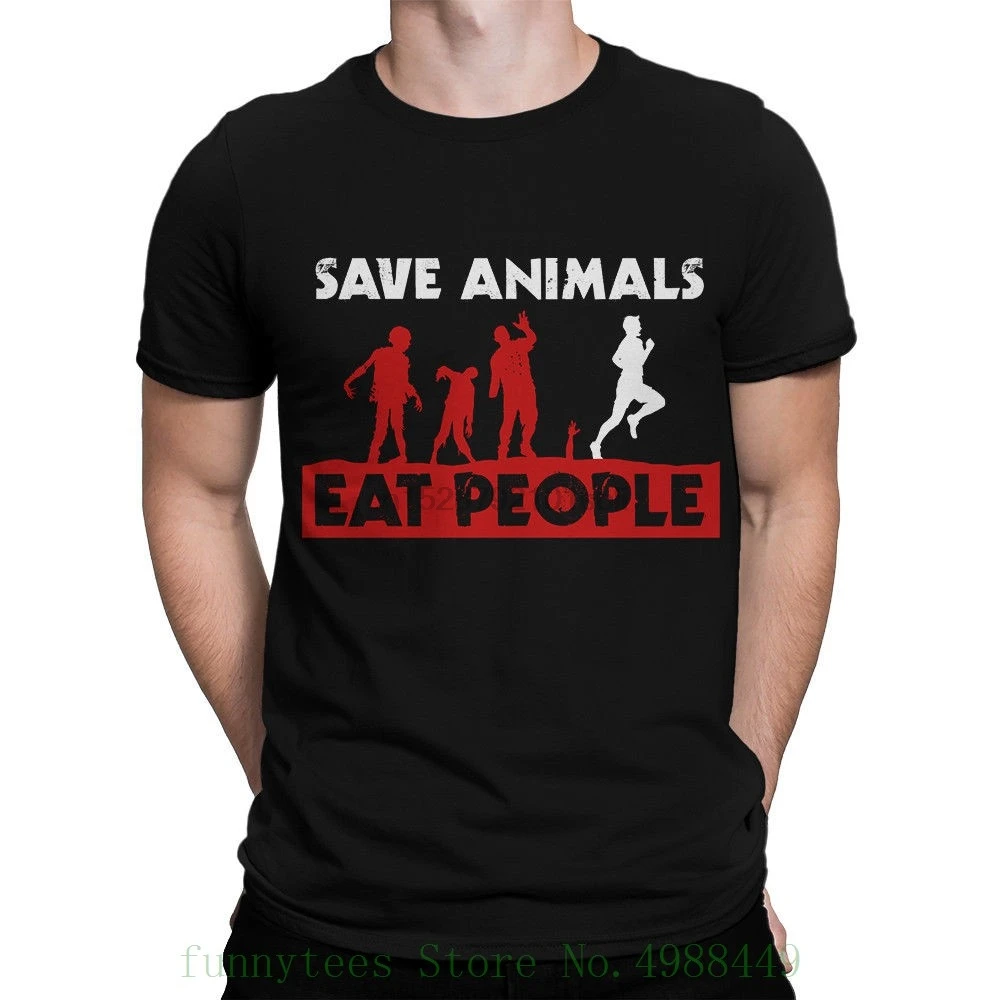 Мужская и женская футболка с надписью Save The Animals Eat People всех размеров|Мужские