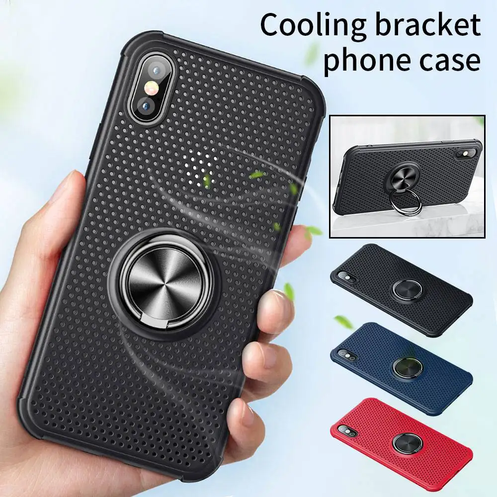 KISSCASE Magnetic Ring Holder Case For iPhone 8 7 Plus Heat Dissipation Breathable 6S 6 XS Max XR |