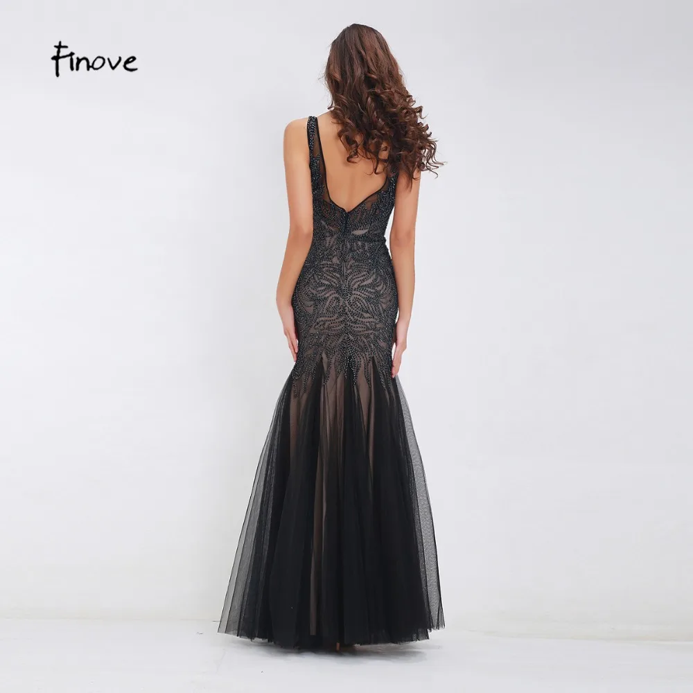 Женское вечернее платье Finove длинное винтажное в пол с большим треугольным