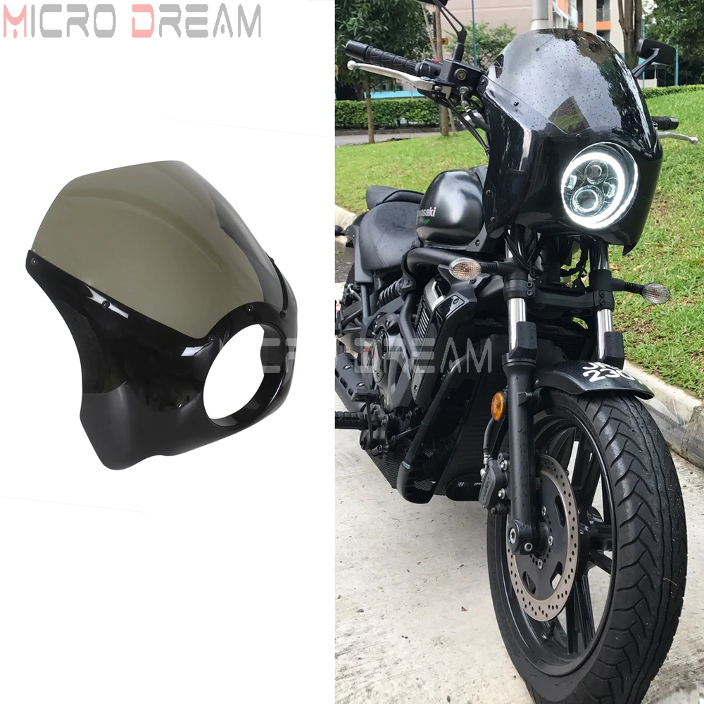 5,75 ''мотоциклетные фары обтекатель Крышка ABS дым лобовое стекло для Harley Softail Fat Boy Sportster xl883 xl1200 Dyna 1988-19