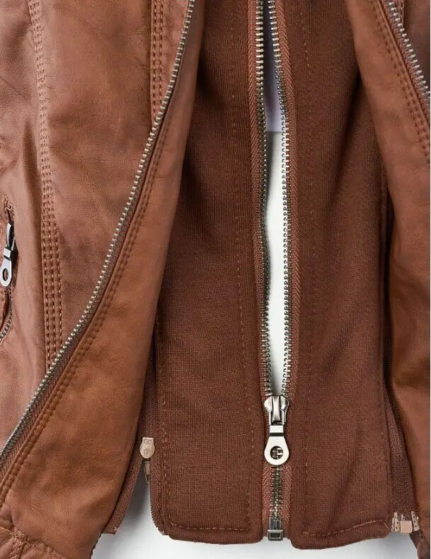 Nicesense осень Veste Cuir Femme кожаные куртки женские пальто Manteau Femme Jaqueta De Couro мотоциклетные куртки с капюшоном - Цвет: Хаки