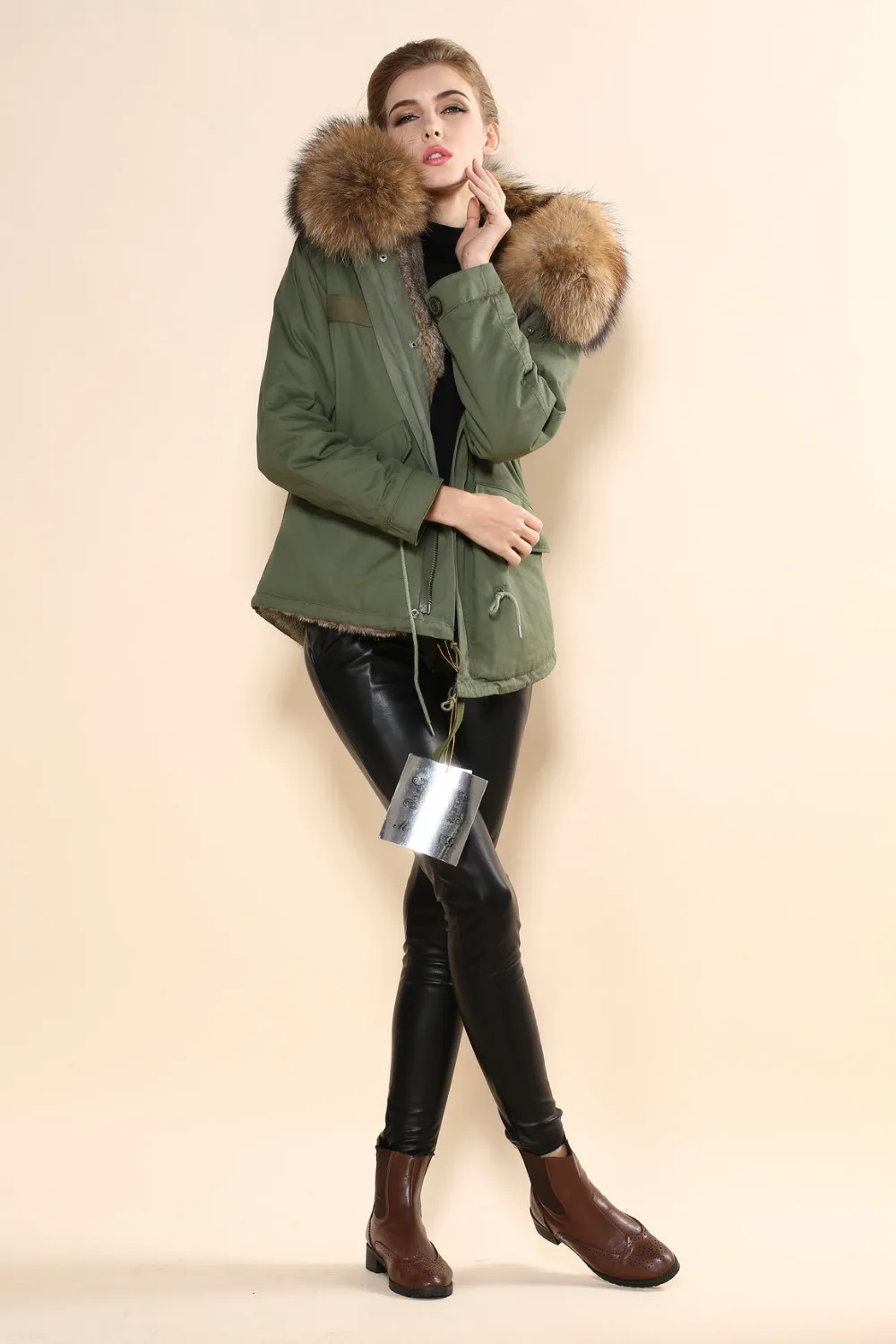 2017 новое поступление Mrs женское модное популярное зимнее теплое зеленое пальто с