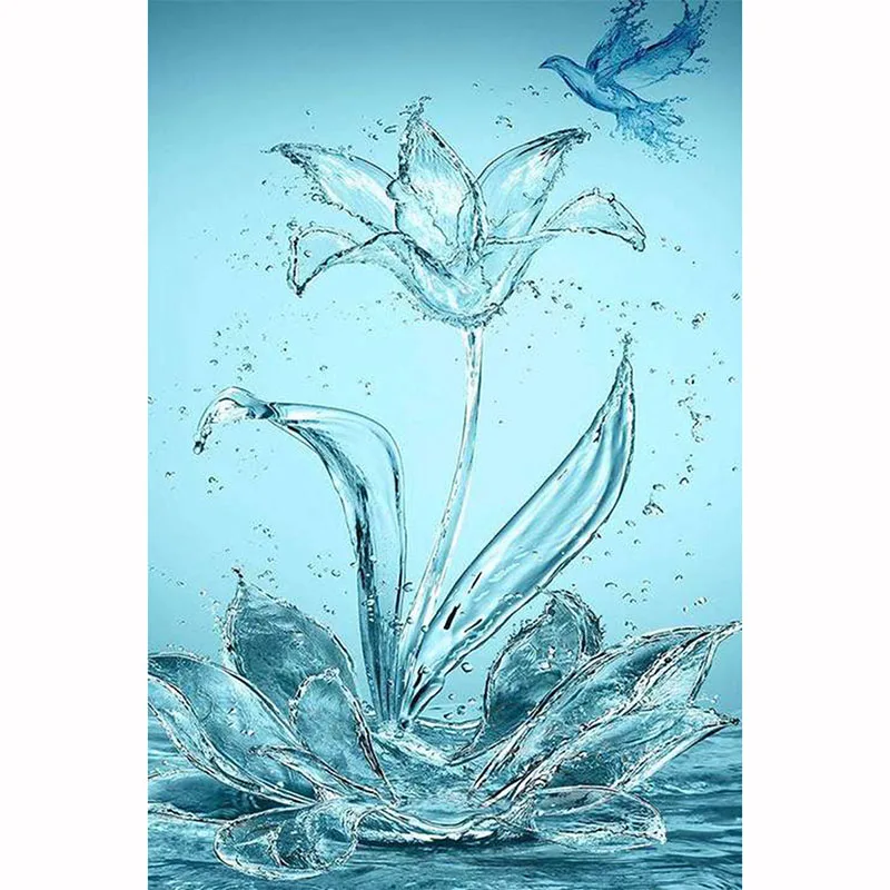 

Full Square/Round Drill 5D DIY Diamond Painting "Water Lotus & Bird" Embroidery Cross Stitch 5D Home Decor Gift